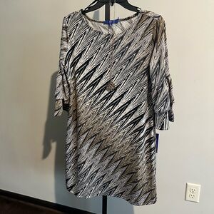 Black and White Patterned Women's Dress